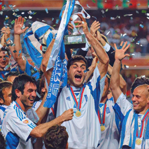 Grecia campione nel 2004 - Illustrazione Tacchetti di Provincia