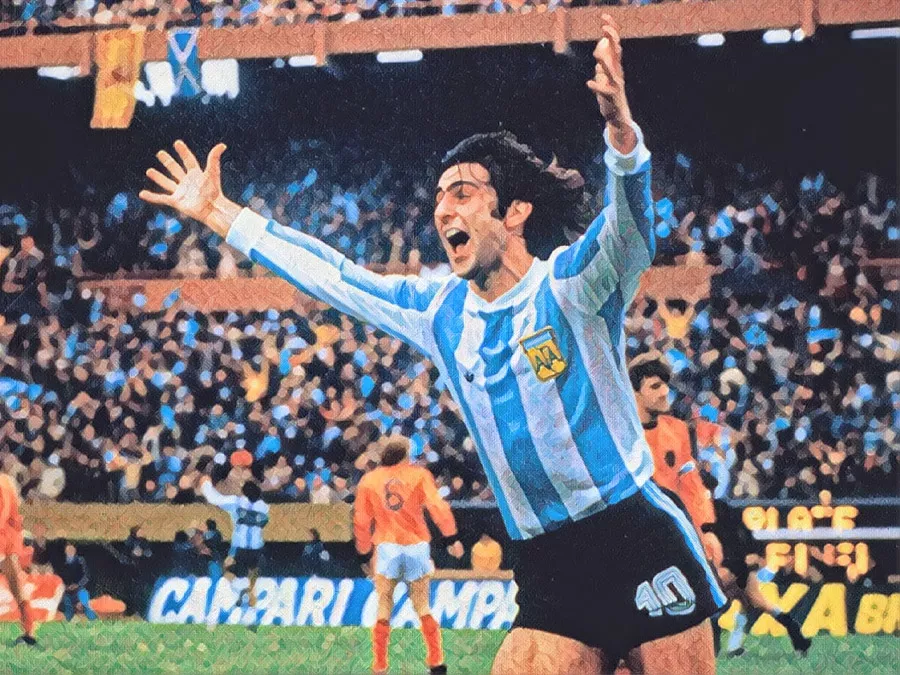 Mario Kempes - Illustrazione Tacchetti di Provincia