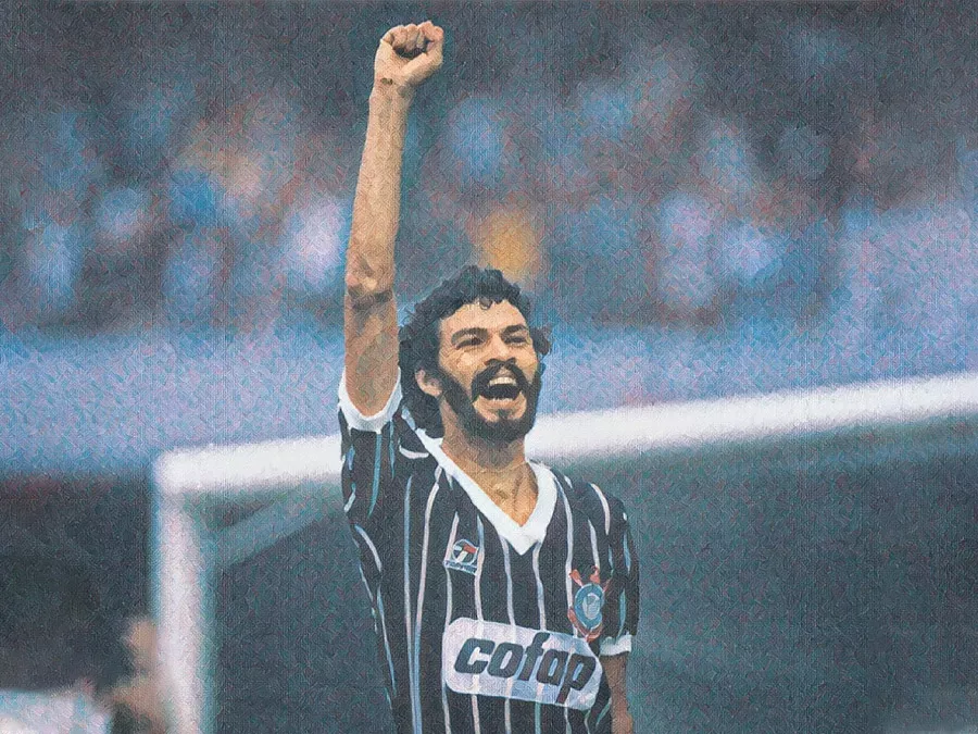 Sócrates - Democrazia Corithiana - Illustrazione Tacchetti di Provincia