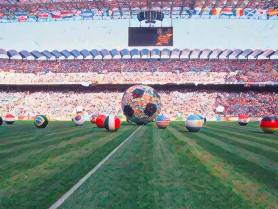 Cerimonia di apertura di Italia '90 - Illustrazione Tacchetti di Provincia