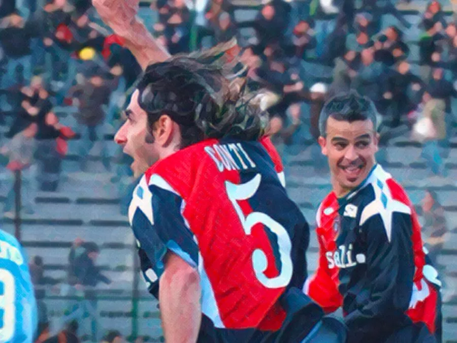 Daniele Conti segna il gol del 2-1 in Cagliari Napoli del 27 gennaio 2008
