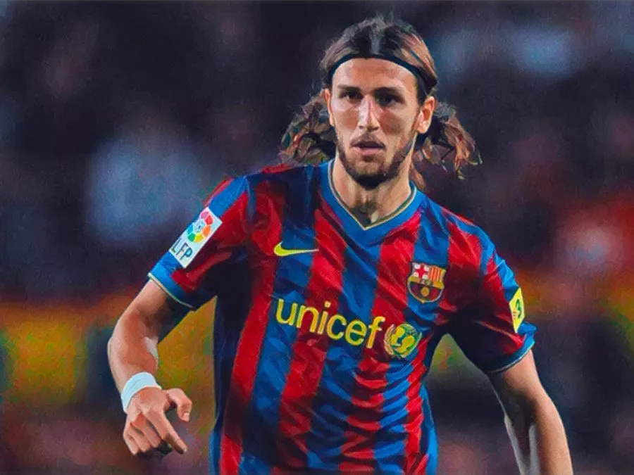 Dmytro Chygrynskiy con la maglia del Barcellona durante la stagione con Pep Guardiola al Camp Nou