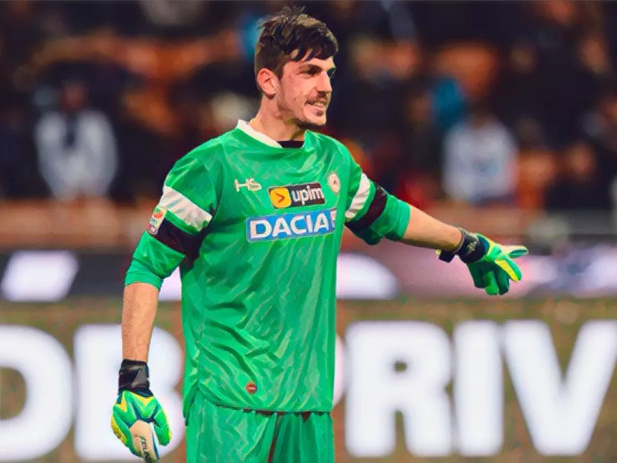 Simone Scuffet con la maglia dell’Udinese nella stagione 2013-2014