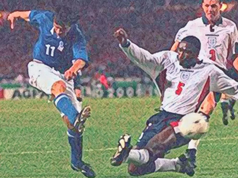 Gianfranco Zola segna a Wembley in Inghilterra Italia 1997