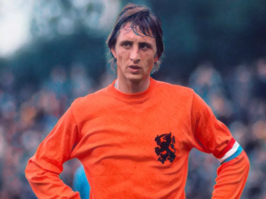 Johan Cruijff con la maglia dell’Olanda durante il Mondiale del 1974