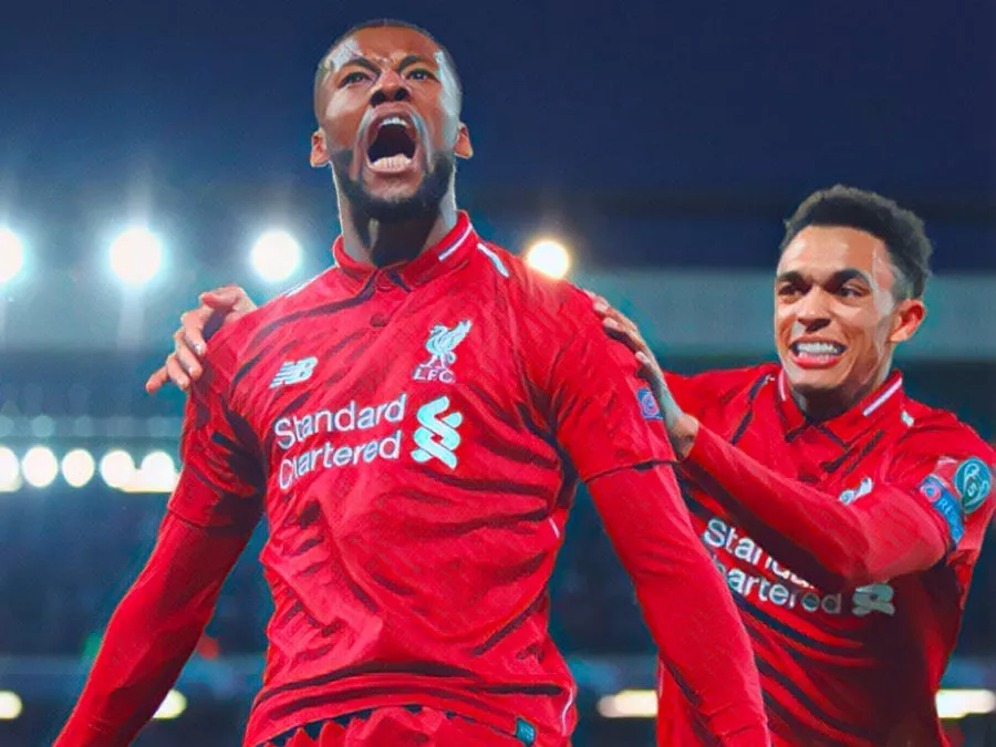 Esultanza del Liverpool ad Anfield dopo il gol decisivo contro il Barcellona nella rimonta del 2019