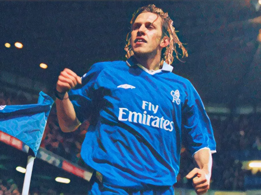 Sam Dalla Bona con la maglia del Chelsea durante una partita di Premier League