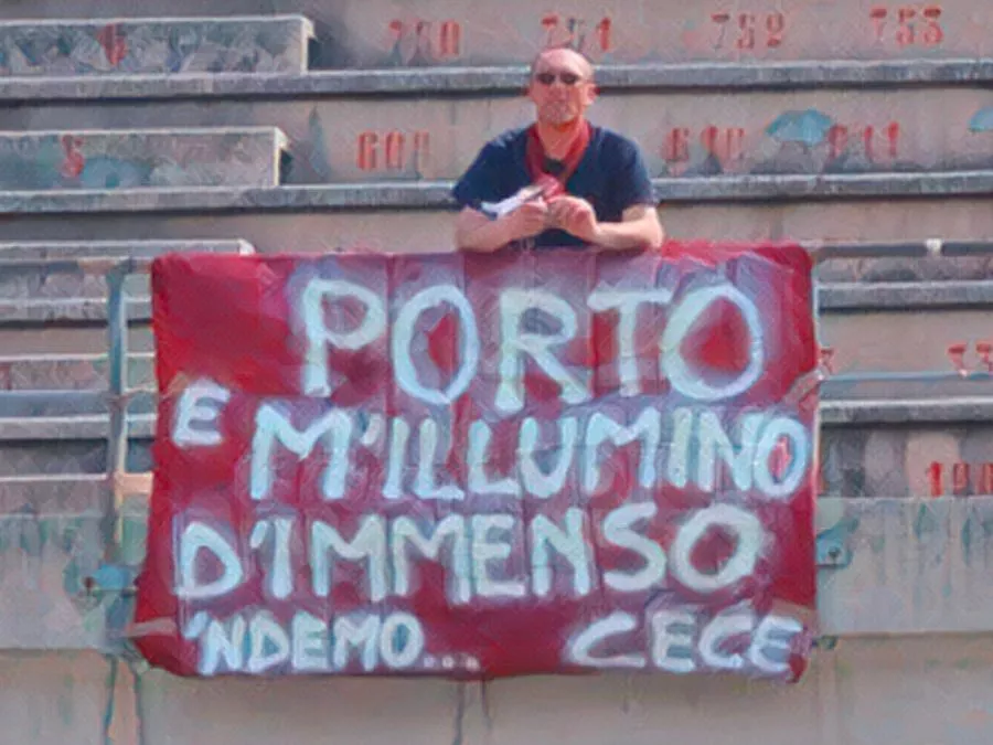 Francesco Bravo detto Cece l'unico ultras del Portogruaro sempre presente in trasferta nell'anno della Serie B 2010-2011