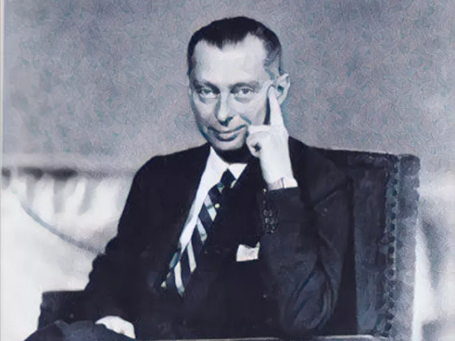 Ritratto d'epoca di Edoardo Agnelli negli anni '20, primo presidente della Juventus appartenente alla dinastia della famiglia Agnelli