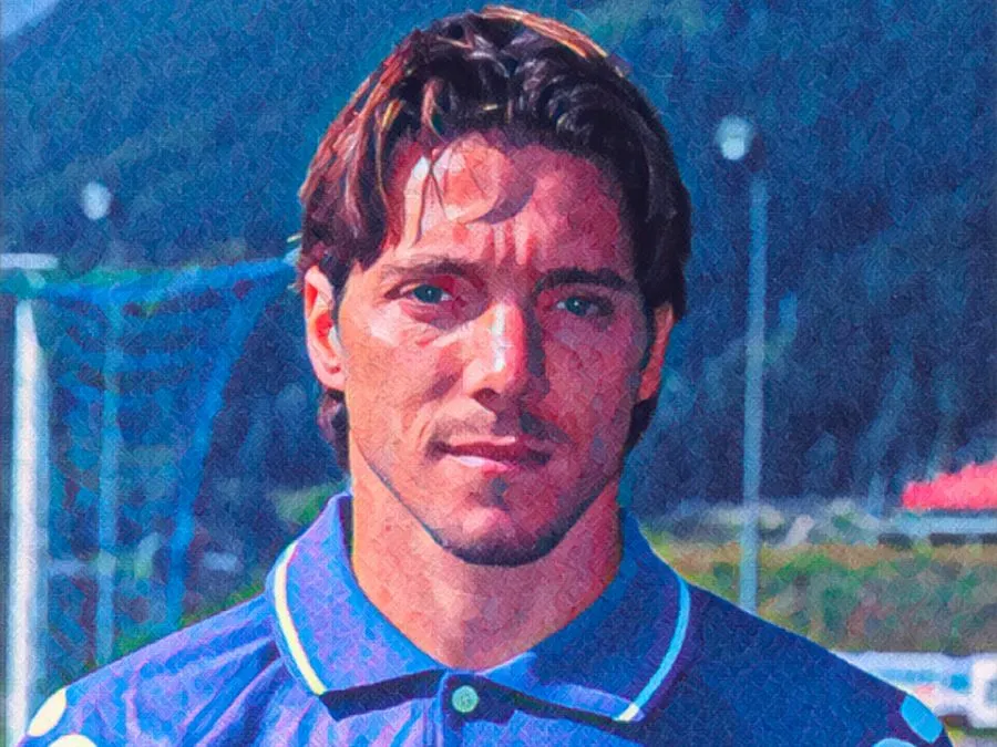 Mauro Bressan con la maglia della Fiorentina 1999